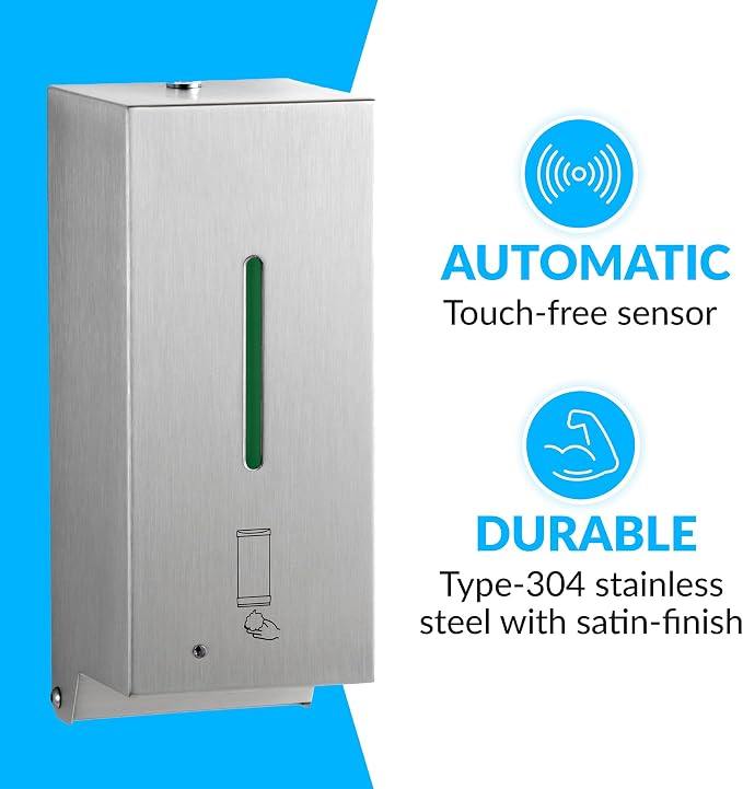 BOBRICK 2013 Stainless Steel Automatic Wall-Mounted Foam Soap Dispenser - Image 2