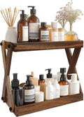 Wood Countertop Shelf Organizer, 2 Tier Wooden Shelf by ZOVANO