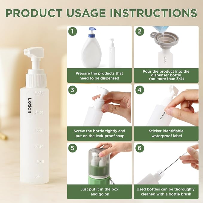 4-in-1 Travel Bottles for Toiletries, TSA Approved Travel Size Toiletries - Image 4