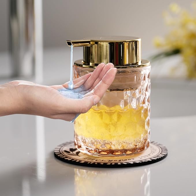 Hand Soap Dispenser Glass, Refillable Liquid Dispenser by CICUFYOfficial