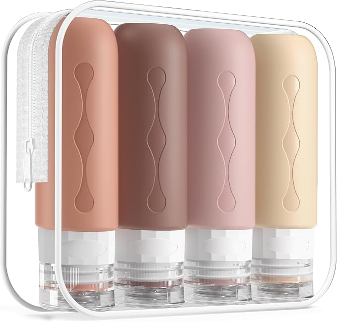 Gemice Travel Bottles for Toiletries, Tsa Approved, Travel Size Containers by GemiceBeautyTools