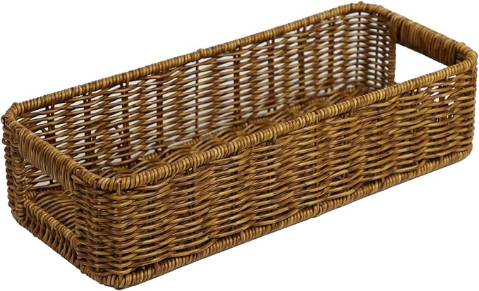 Basket for Toilet Paper Storage, Waterproof Wicker Baskets for Bathroom Counter by ORDELITE