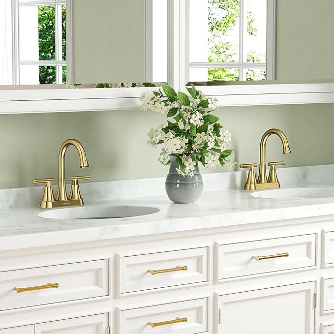4 inch Brushed Gold Bathroom Sink Faucet - Image 8