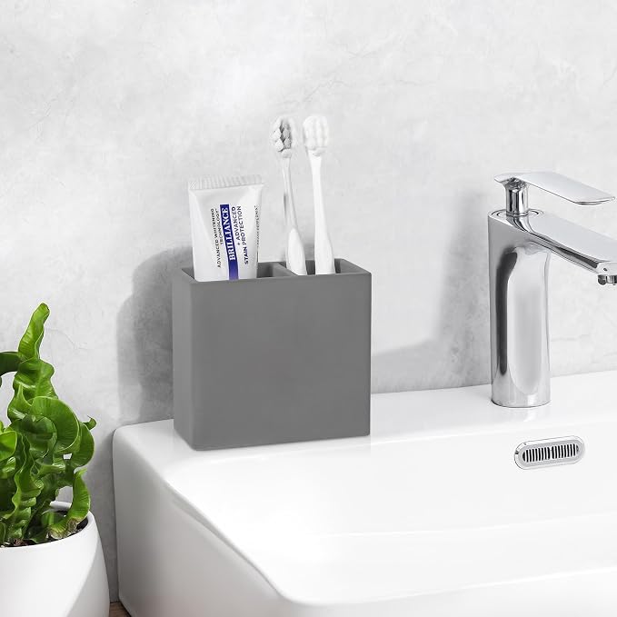 Diatomite Toothbrush Holder 2 Slots Tooth Brush Holder - Image 2