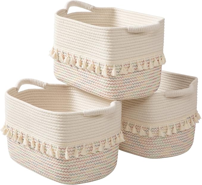 TeoKJ Woven Baskets for Storage, Cute Baskets for Organizing in Classroom by TeoKJ