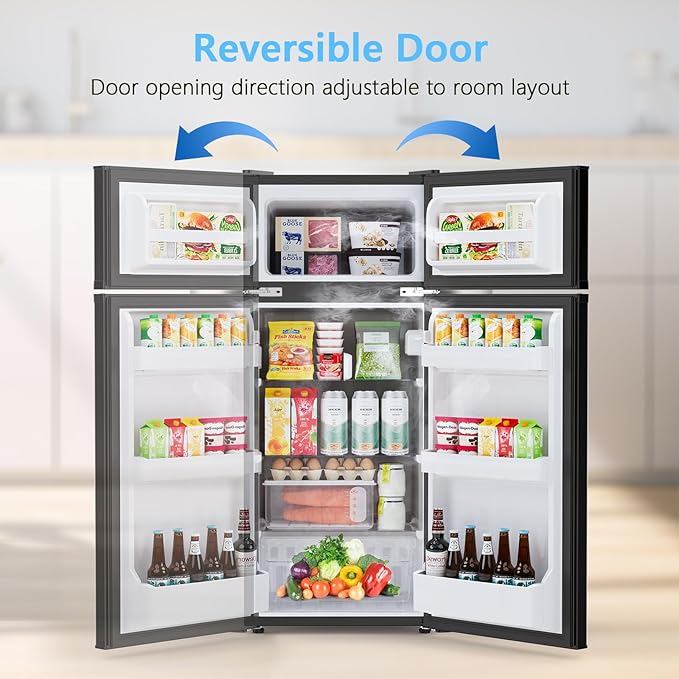 4.5 Cu.Ft Dorm Fridge With Freezer, 2-Door Compact Refrigerator With 2 - Image 5