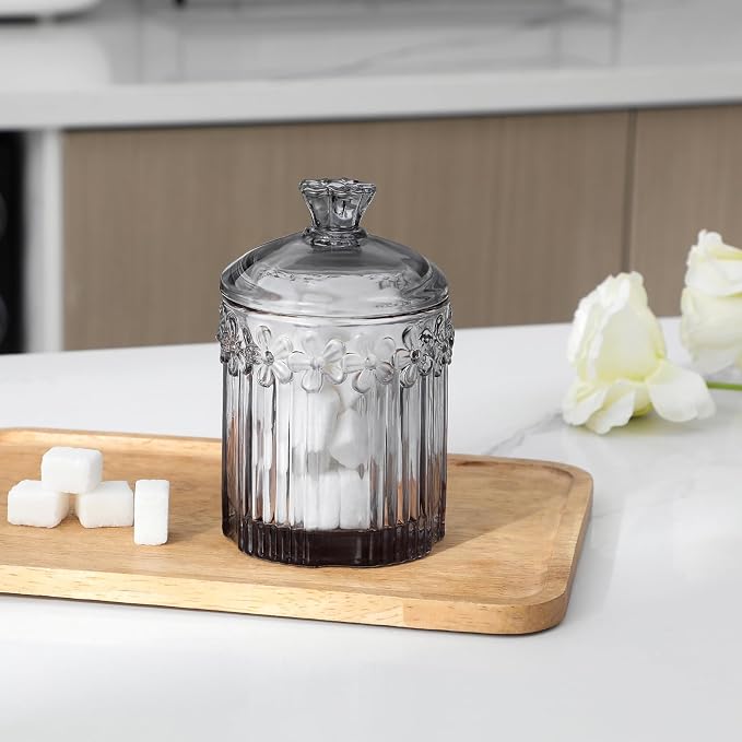 rejomiik 2 Pack Qtip Holder Glass Apothecary Jars - Image 5