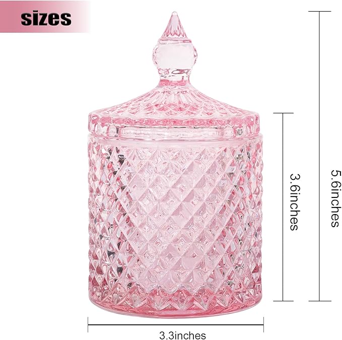 2 Pack Qtip Holder Thick Glass Apothecary Jars - Image 4