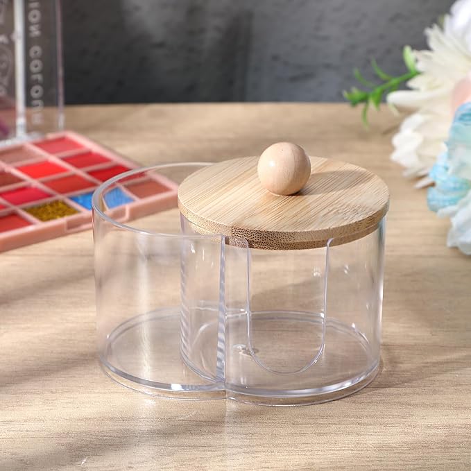 Cotton Round Holder, Dual Compartment Qtip Dispenser - Image 5