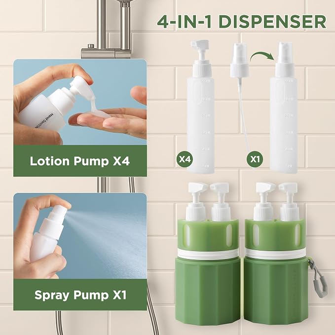 4-in-1 Travel Bottles for Toiletries, TSA Approved Travel Size Toiletries - Image 5