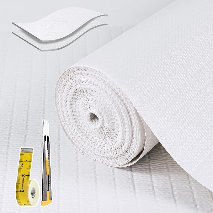 Shelf Liners for Kitchen Cabinets Non Adhesive Drawer Liner 17in x 30FT Pure by Adwann