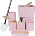 CERBIOR Bathroom Accessories Set 6 Piece Bamboo Bath Ensemble Includes Soap by CERBIOR