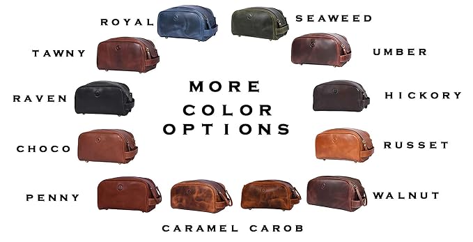 Leather Toiletry Bag for Men | Grooming Travel Kit | - Image 9
