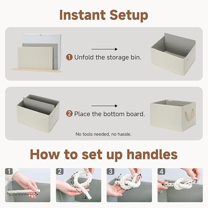 StorageWorks Storage Baskets for Shelves, Fabric Storage Bins, Closet - Image 7
