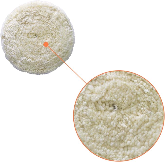 7" Wool Buffing Pad Kit 2PCS 100% Polishing Wool Pads Kit Low Linting Wool Pad - Image 3