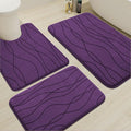 YIHOUSE Memory Foam Purple Bathroom Rug Sets 3 Piece, Ultra Absorbent Bath Mat by YIHOUSE