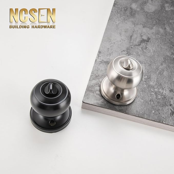8 Pack Black Door Knobs Interior Keyless, Door Knobs - Image 5