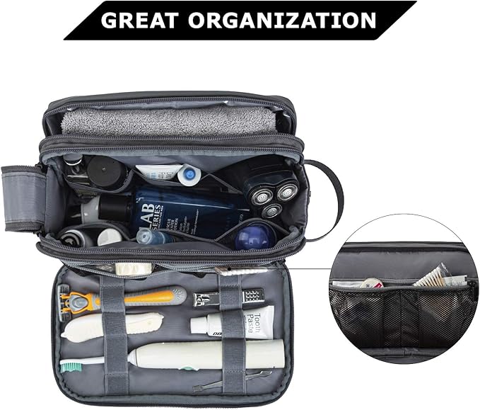 BAGSMART Toiletry Bag for Men, Travel Toiletry Organizer Dopp Kit - Image 2