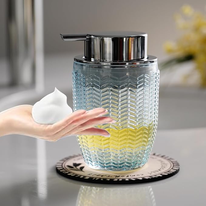 Glass Foaming Hand Soap or Lotion Dispenser, Refillable Liquid Soap Dispenser by CICUFYOfficial