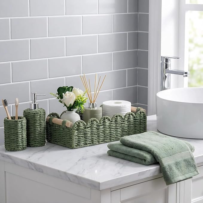 CubesLand Bathroom Basket Organizer, Toilet Tank Paper Storage Baskets 2-Pack - Image 4