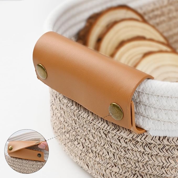 Storage Baskets for Organizing, Small Woven Basket Set of 6-4 Shelf Basket - Image 2