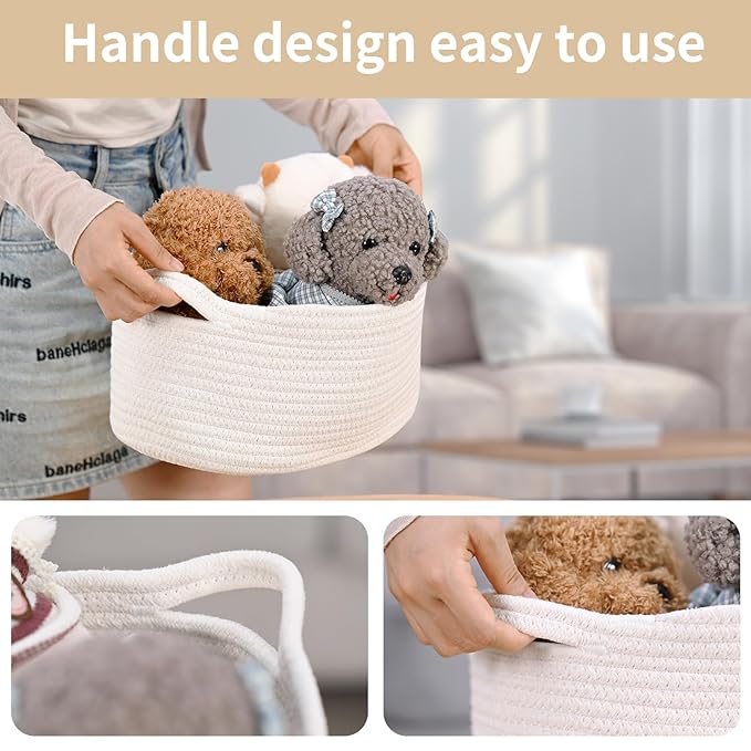 Cute Woven Easter Basket with Handle, Baskets - Image 3