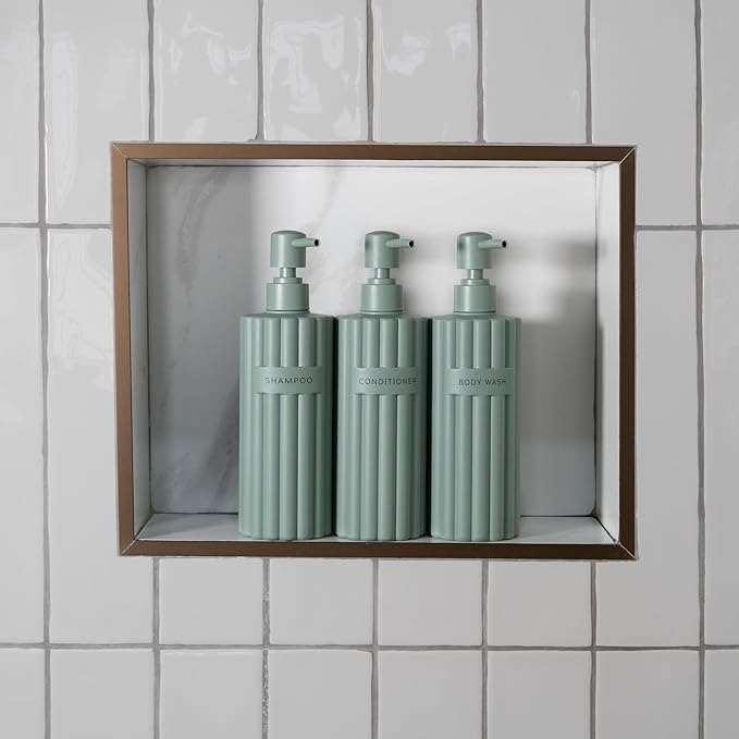 Stylish Shampoo and Conditioner Dispenser Set of 3 - Image 2