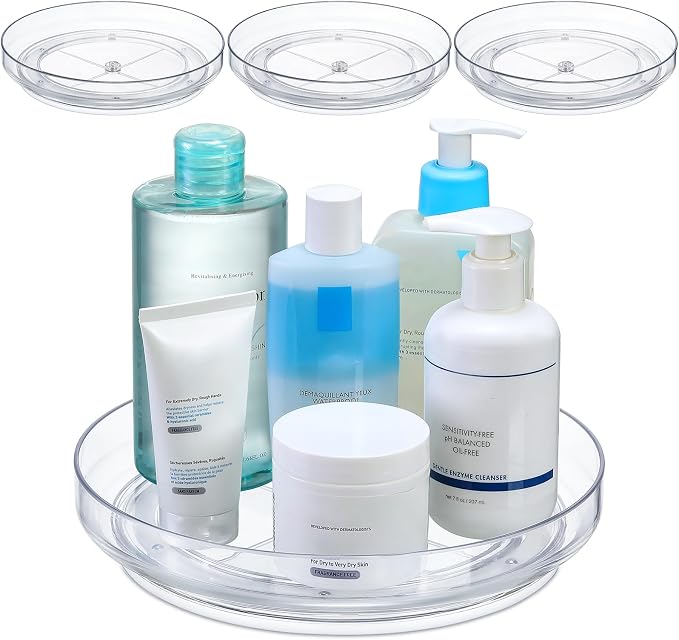 2 Pack 9 Inch Clear Acrylic Lazy Susan, Non-Skid Turntable Organizer - Image 9