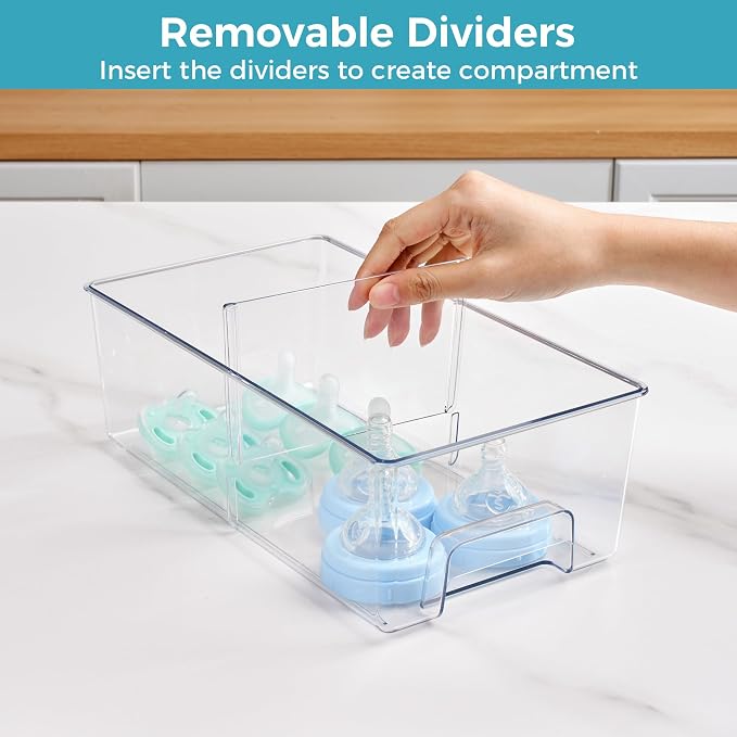 Vtopmart 5 Pack Clear Stackable Storage Drawers, Plastic Drawers - Image 6