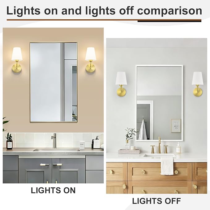 Modern Wall Sconces Set of 2, Hardwired Wall Lights - Image 6