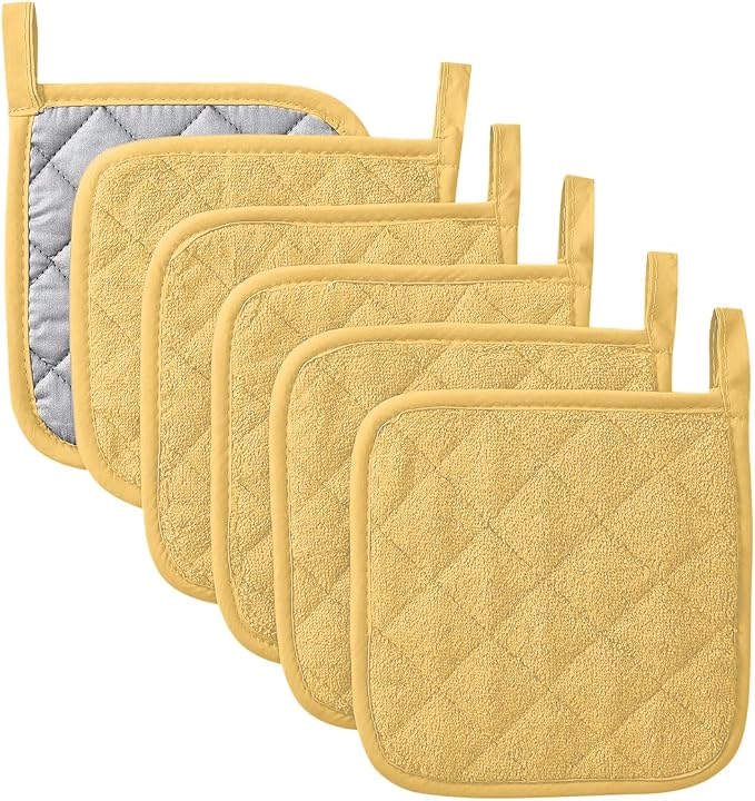 Kitchen Pot Holders Set Heat Resistant Pure Cotton Potholders Kit Trivets Large by KLNYOO