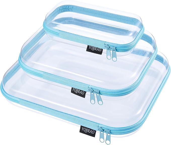 3 Pack Hard Sided Clear Zipper Case by Unknown