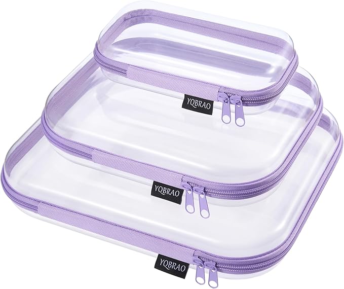 3 Pack Hard Sided Clear Zipper Case by Unknown