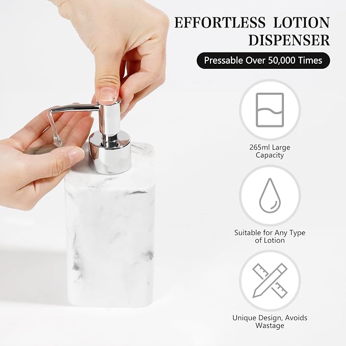 Bathroom Accessories Set, Soap Dispenser, Toothbrush Holder, Qtip Holder Set - Image 6