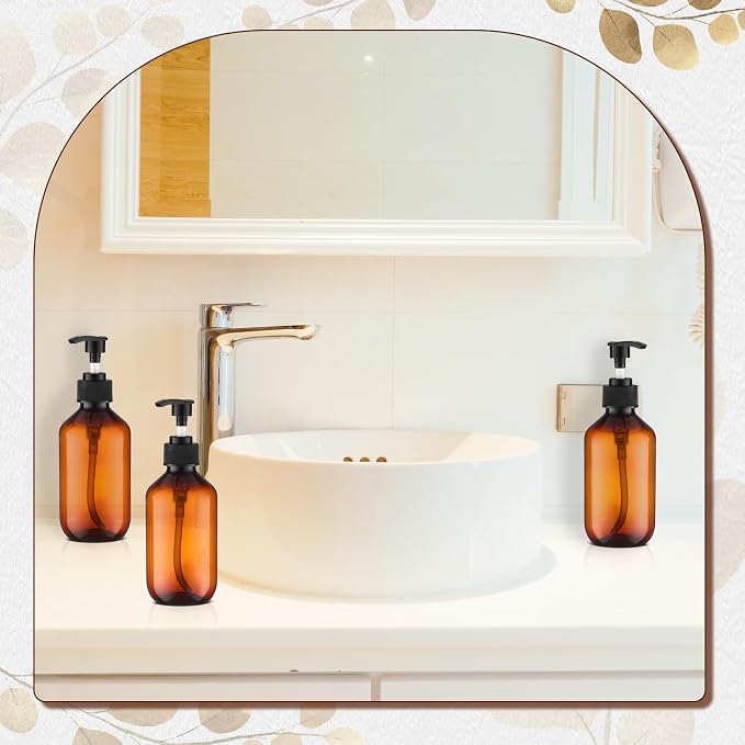 Uiifan 16 Pcs 8.5 oz Amber Foaming Soap Dispenser Refillable Foam Pump Bottle - Image 6