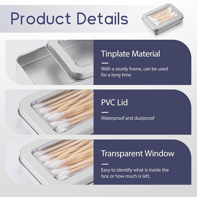4 Pcs Cotton Swab Holder for Travel, Portable Floss Picks Case - Image 4