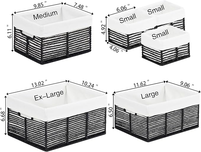 Vagusicc Wicker Storage Basket, 6 Pack Baskets - Image 2