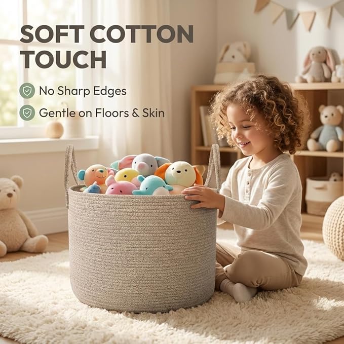 65L Extra Large Blanket Basket for Living Room - Image 4