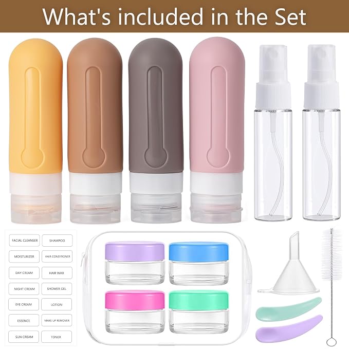 16pack Travel Bottles for Toiletries, TSA Approved LeakProof Squeezable - Image 2