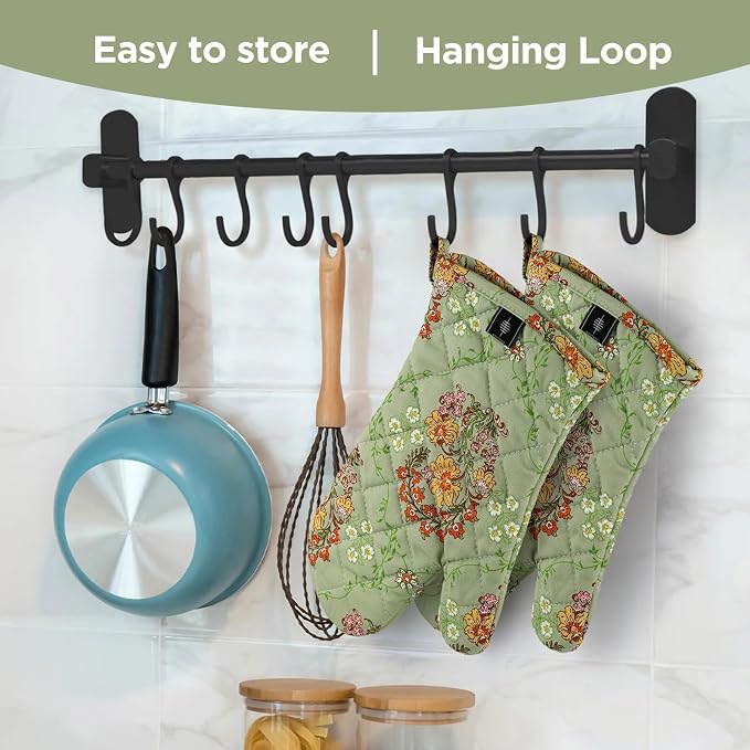 Oven Gloves Extra Long Cotton Cooking Gloves - Image 7
