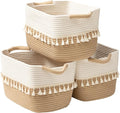 TeoKJ Woven Storage Bin Set of 3, Cotton Rope Basket by TeoKJ