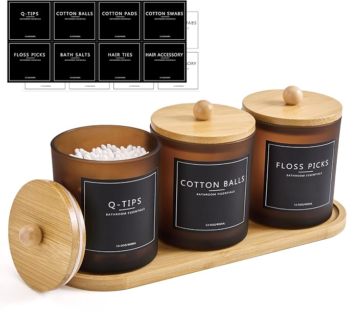 3 Pack Qtip Holder Bathroom Set by NEECZS