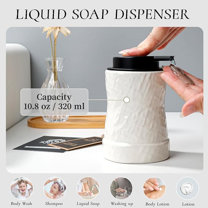 White Bathroom Accessory Set 5PCS, Ceramic Bathroom Accessories Set, Minimalist - Image 4