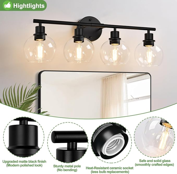 4-Light Bathroom Light Fixtures, Vanity Lights - Image 6