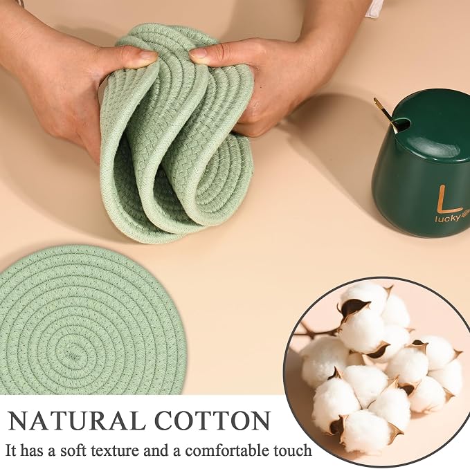 Trivets for Hot Dishes, 4 Pot Holders for Kitchen, Heat Resistant Mats for - Image 3