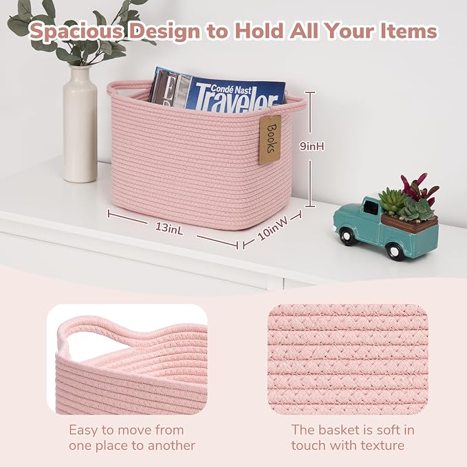 Goodpick Woven Storage Basket for Shelves, Small Baskets for Organizing - Image 3