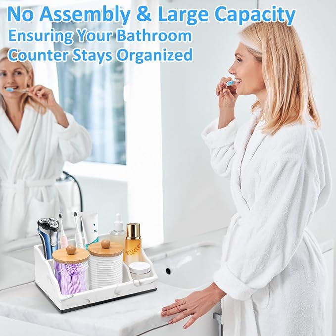 Bathroom Counter Organizer, Bathroom Organizer Countertop Toothbrush and - Image 3