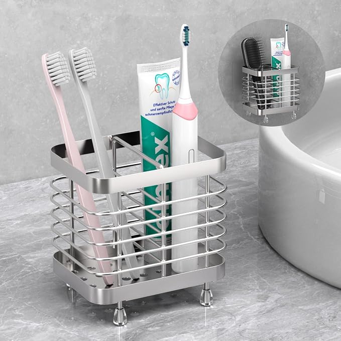 Luxspire Toothbrush Holders for Bathroom, Stainless Steel Electric Toothbrush by Luxspire