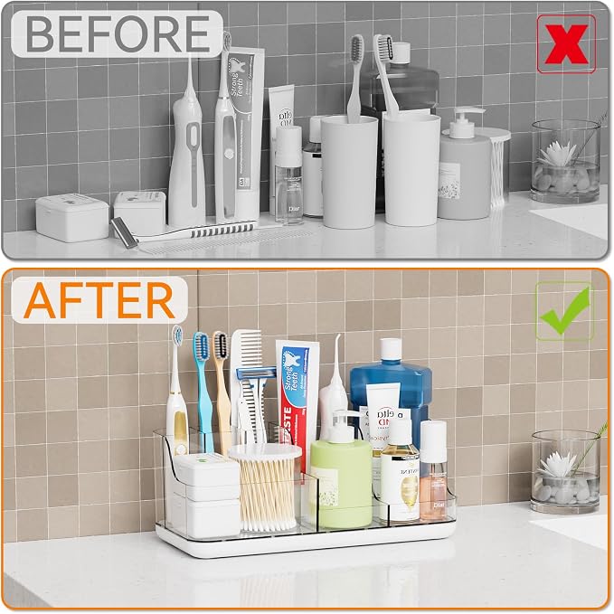 Yieach Mens Bathroom Organizer Countertop, Bathroom Sink Caddy Countertop - Image 8