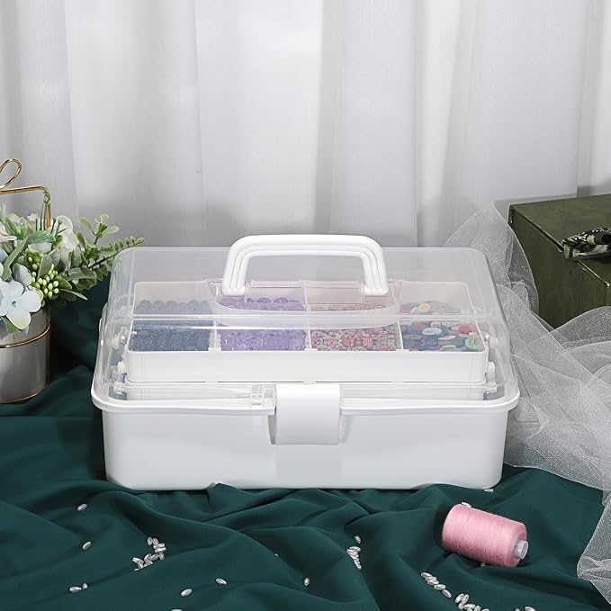 BTSKY 3-Layer Plastic Dividing Storage Box Craft Organizer - Image 7